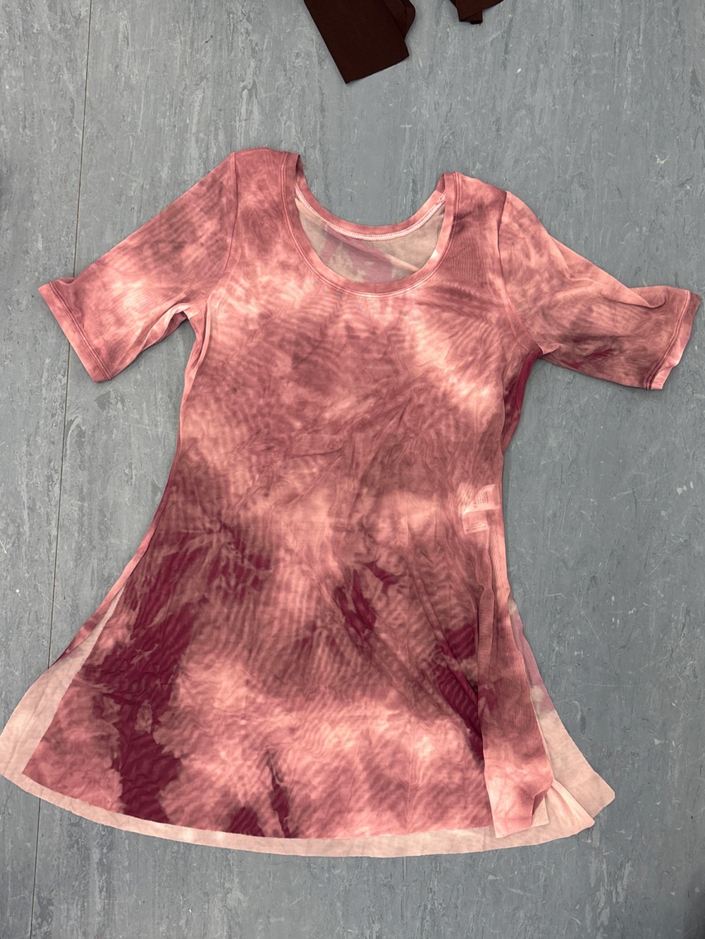 Pink Tie-Dye Short Sleeve Dress